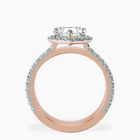 Luna Split Shank Halo Lab Diamond Ring left view