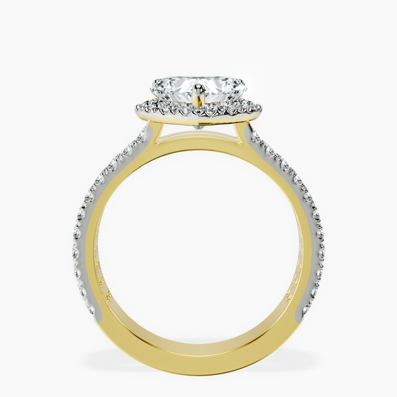 Luna Split Shank Halo Lab Diamond Ring left view