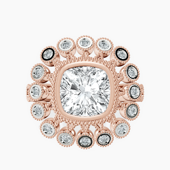 Bloom Vintage Halo Lab Diamond Ring front view