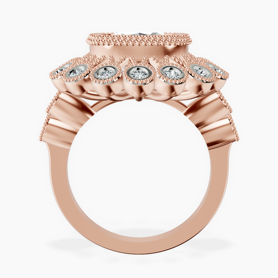 Bloom Vintage Halo Lab Diamond Ring left view