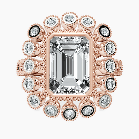 Bloom Vintage Halo Lab Diamond Ring front view