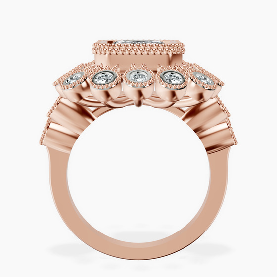 Bloom Vintage Halo Lab Diamond Ring left view