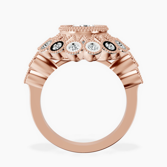 Bloom Vintage Halo Lab Diamond Ring left view
