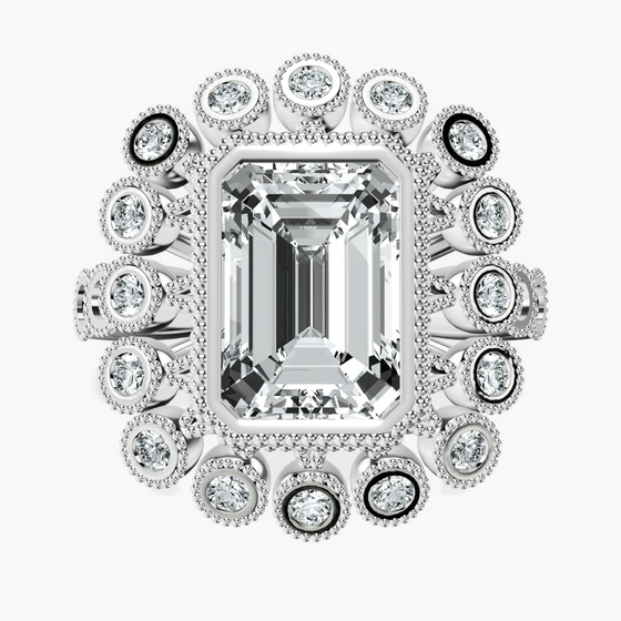 Bloom Vintage Halo Lab Diamond Ring front view