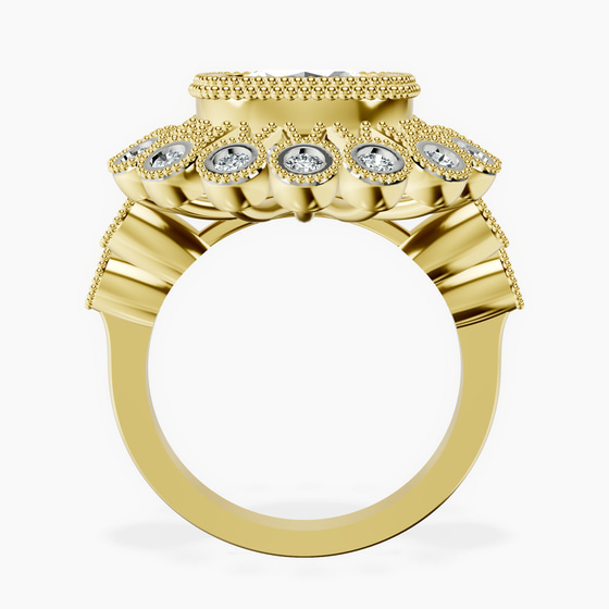 Bloom Vintage Halo Lab Diamond Ring left view