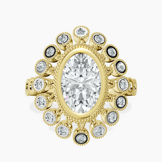 Bloom Vintage Halo Lab Diamond Ring front view