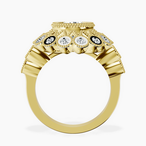 Bloom Vintage Halo Lab Diamond Ring left view