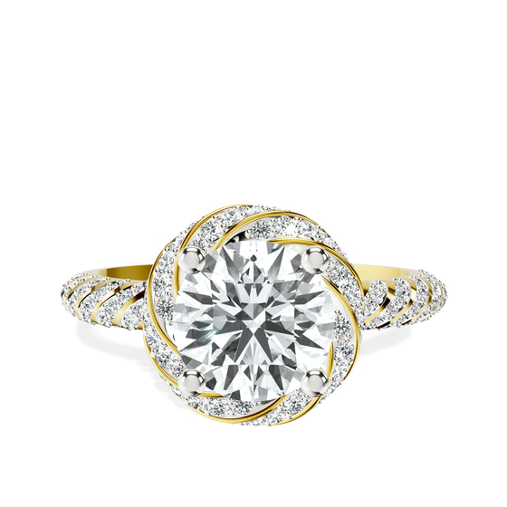 Entwined Love Halo Lab Diamond Ring front view
