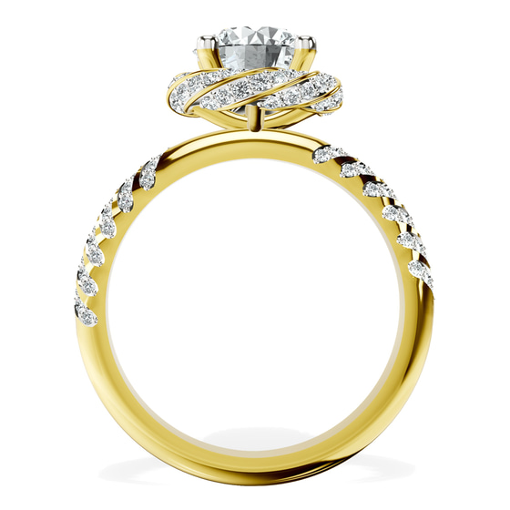 Entwined Love Halo Lab Diamond Ring top view