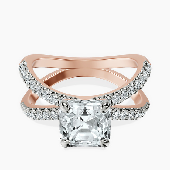 Dakota Criss Cross Lab Diamond Ring front view