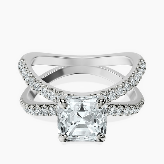 Dakota Criss Cross Lab Diamond Ring front view