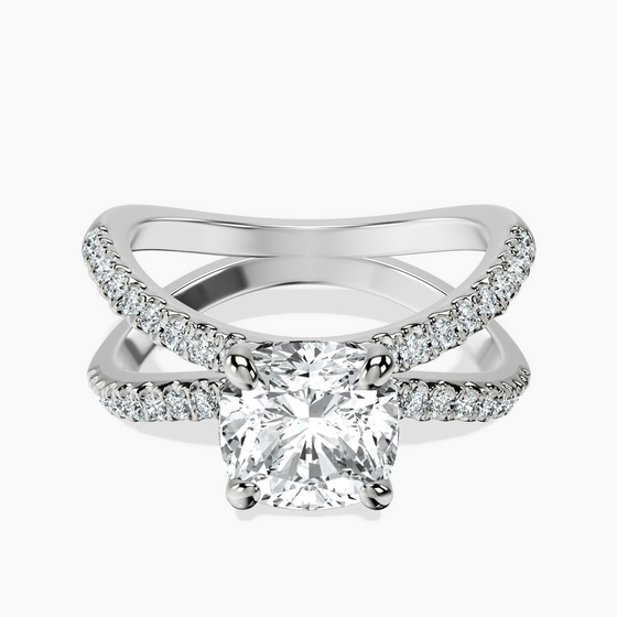 Dakota Criss Cross Lab Diamond Ring front view