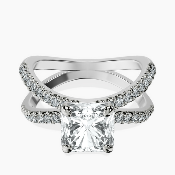 Dakota Criss Cross Lab Diamond Ring front view