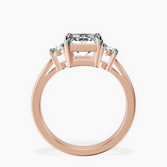 Intricacy Three stone Lab Diamond Ring left view