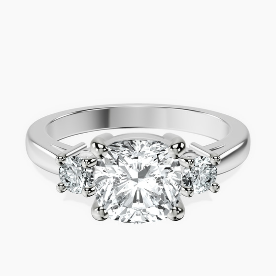 Meghan Markle Three stone Lab Diamond Ring left view