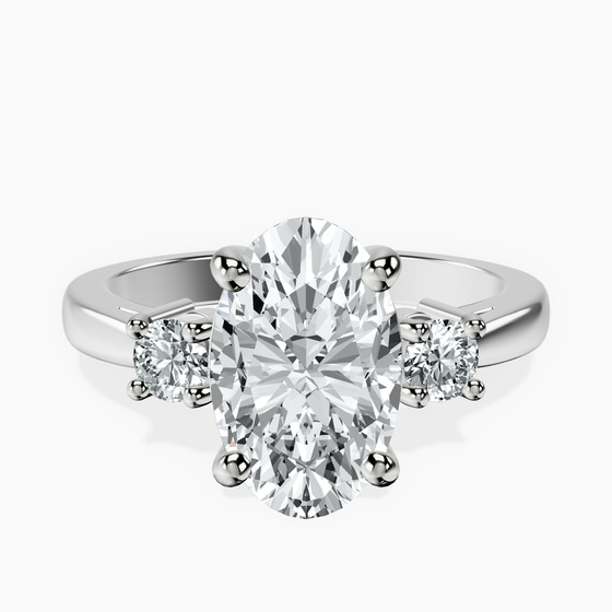 Intricacy Three stone Lab Diamond Ring front view