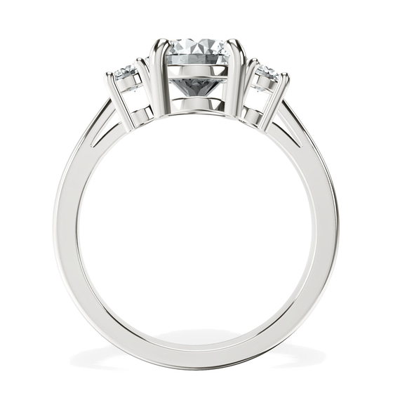 Intricacy Three stone Lab Diamond Ring top view