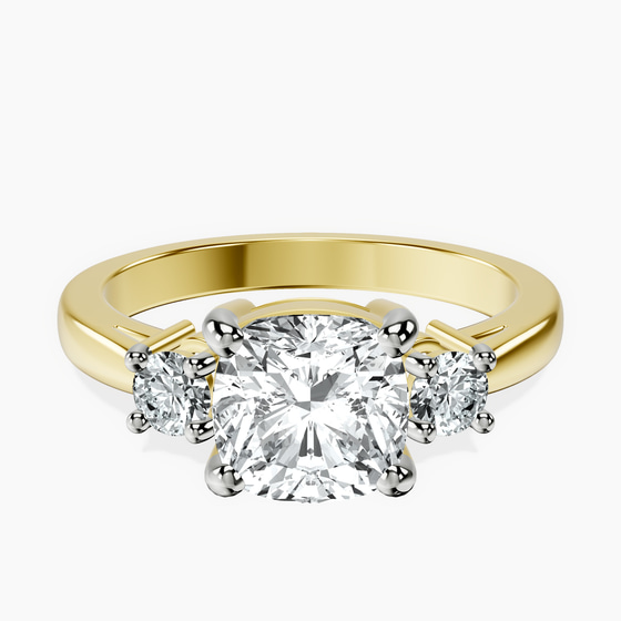 Intricacy Three stone Lab Diamond Ring front view