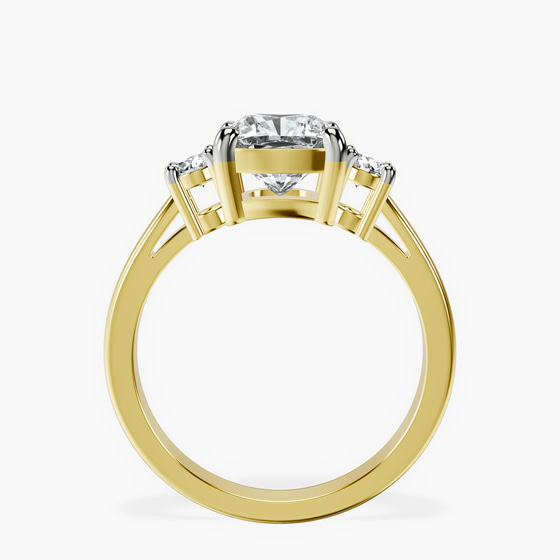 Intricacy Three stone Lab Diamond Ring left view