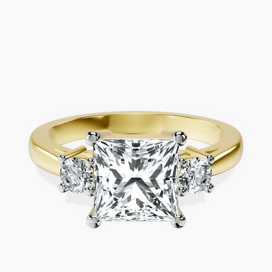 Intricacy Three stone Lab Diamond Ring front view