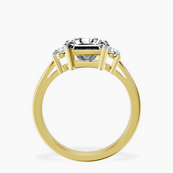 Intricacy Three stone Lab Diamond Ring left view