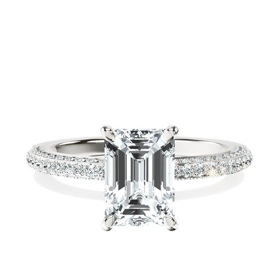 Grace Micro pavé Eternity Lab Diamond Ring front view