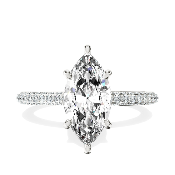 Grace Micro pavé Eternity Lab Diamond Ring front view