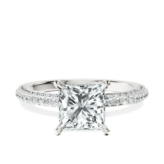 Grace Micro pavé Eternity Lab Diamond Ring front view