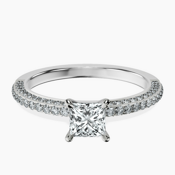 Grace Micro pavé Eternity Lab Diamond Ring front view