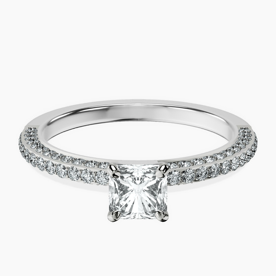 Grace Micro pavé Eternity Lab Diamond Ring front view