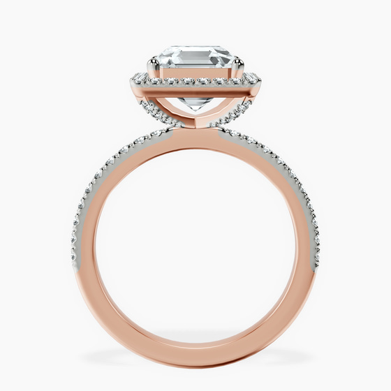 Elle classic halo Lab Diamond ring left view