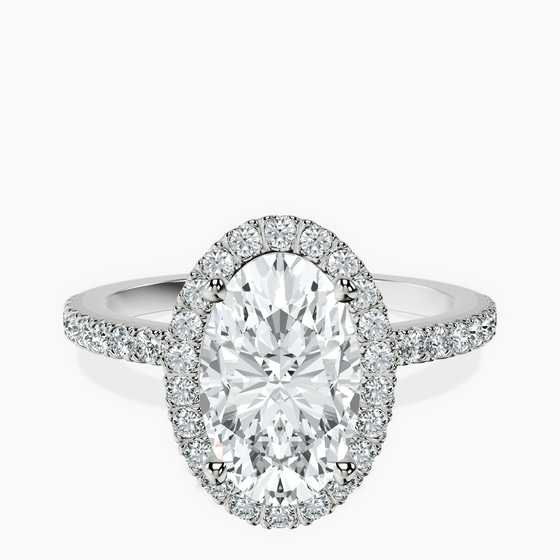 Elle classic halo Lab Diamond ring front view