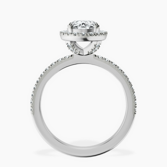 Elle classic halo Lab Diamond ring left view
