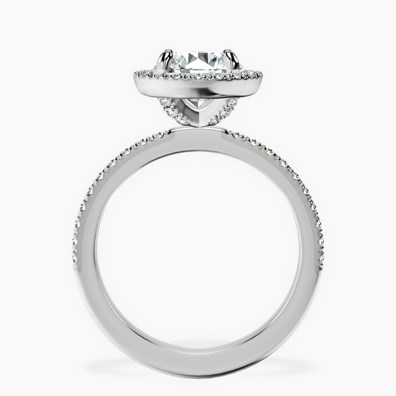 Elle classic halo Lab Diamond ring left view