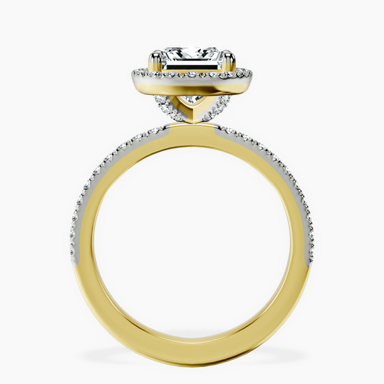 Elle classic halo Lab Diamond ring left view