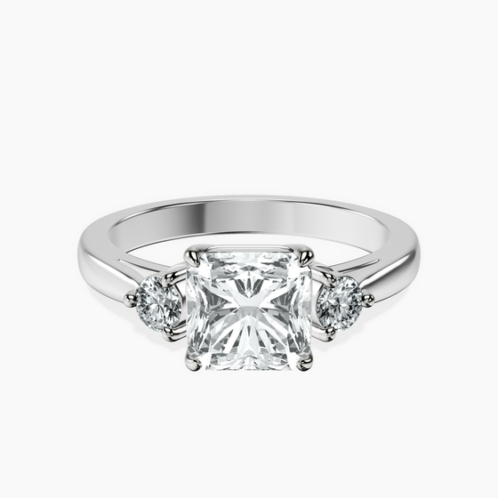 Synthia Three stone Lab Diamond Ring front view