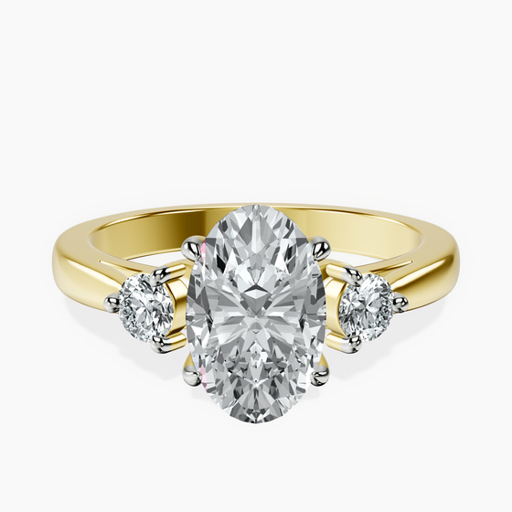 Synthia Three stone Lab Diamond Ring front view
