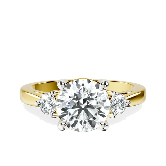 Synthia Three stone Lab Diamond Ring front view