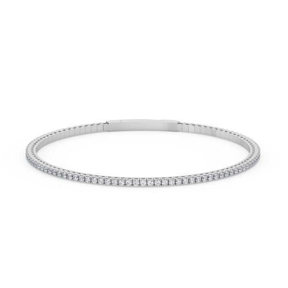 Brittany Round Lab Diamond Flexi Tennis Bangle front view