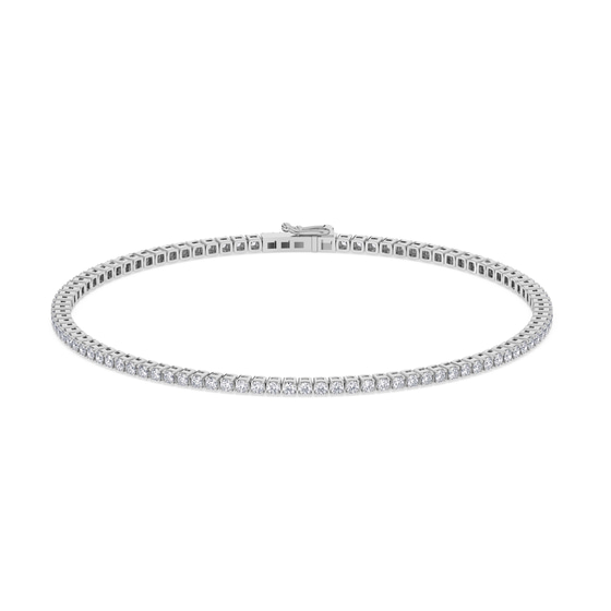 Alice Round Lab Diamond Light Weight Tennis Bracelet front view