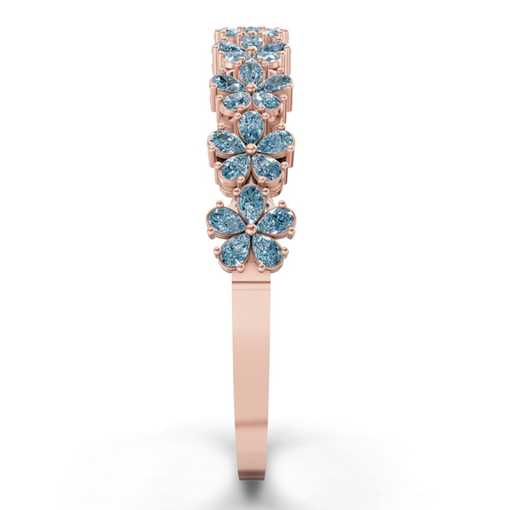 14ct Rose Gold Pear Petal Lab Diamond Openable Bangle Bracelet (3 Ct. Tw.) left