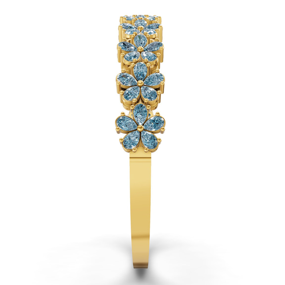 14kt Yellow Gold Pear Petal Lab Diamond Openable Bangle Bracelet (1 Ct. Tw.) left