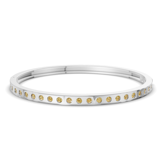 14kt White Gold Round Glow Classic Lab Diamond Openable Bangle Bracelet (1 Ct. Tw.) front image