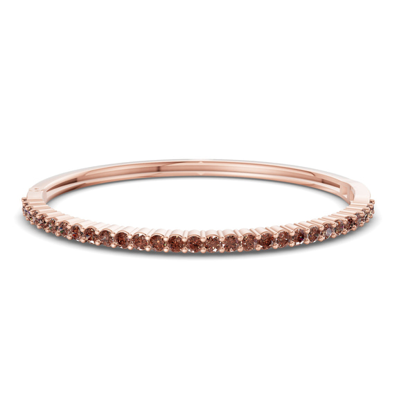 14kt Rose Gold Round Embrace Lab Diamond Openable Bangle Bracelet (1 Ct. Tw.) front image