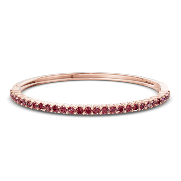 14kt Rose Gold Round Embrace Lab Diamond Openable Bangle Bracelet (1 Ct. Tw.) front image