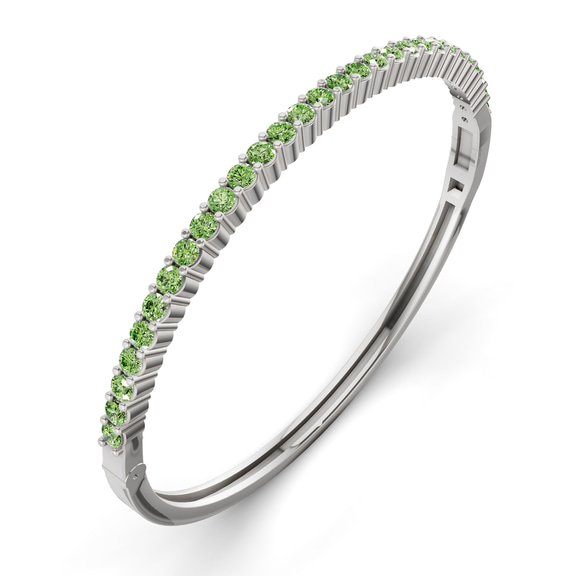 14ct White Gold Round Embrace Lab Diamond Openable Bangle Bracelet (1 Ct. Tw.) right