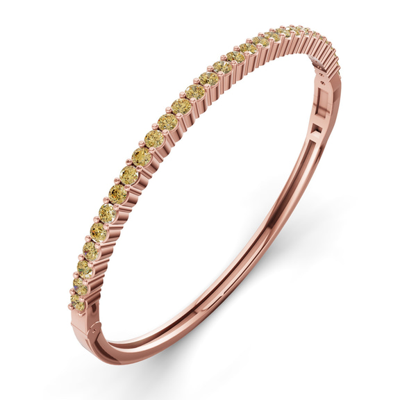 14kt Rose Gold Round Embrace Lab Diamond Openable Bangle Bracelet (4 Ct. Tw.) right