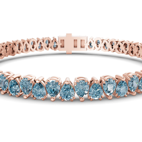 9ct Rose Gold Marion Pear Lab Diamond Tennis Bracelet (20 Ct. Tw.) right