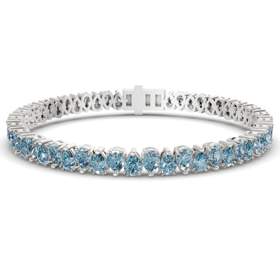 10kt White Gold Marion Pear Lab Diamond Tennis Bracelet (4 Ct. Tw.) front image
