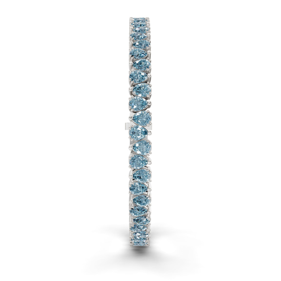 10kt White Gold Marion Pear Lab Diamond Tennis Bracelet (4 Ct. Tw.) left